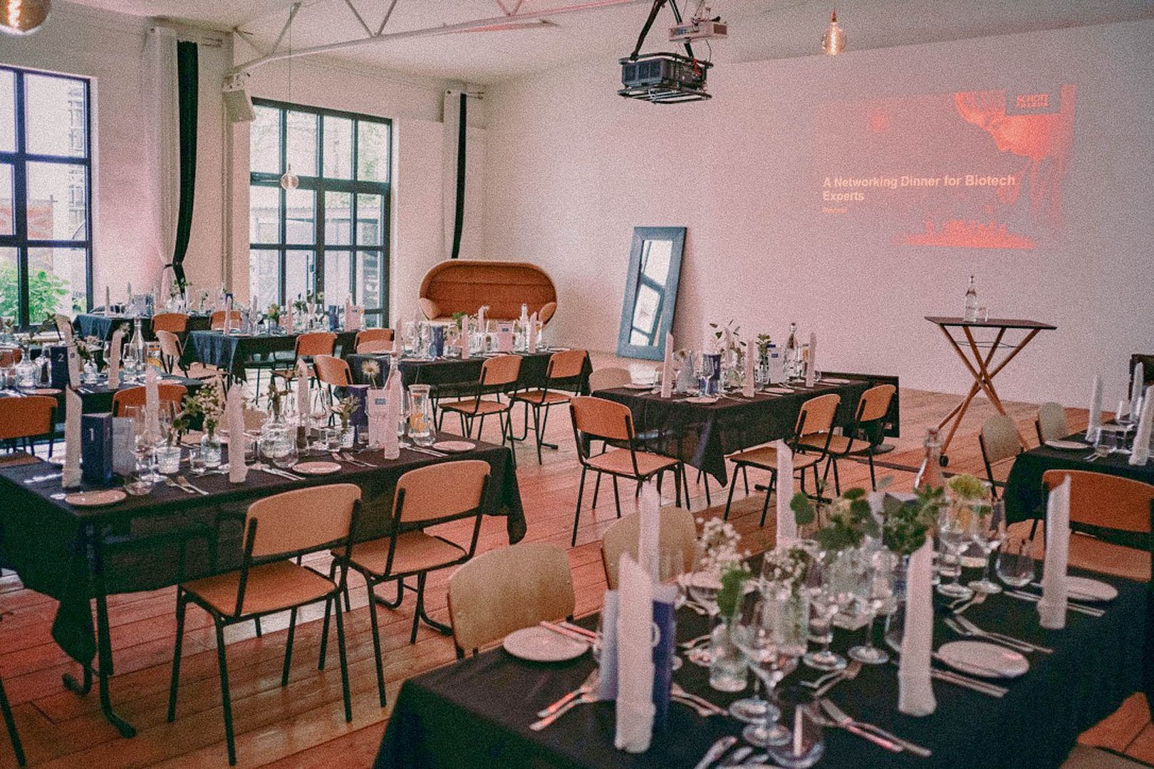 abendveranstaltung mit dinner für schott pharma ag & co. kgaa im studio g3, münchen.
